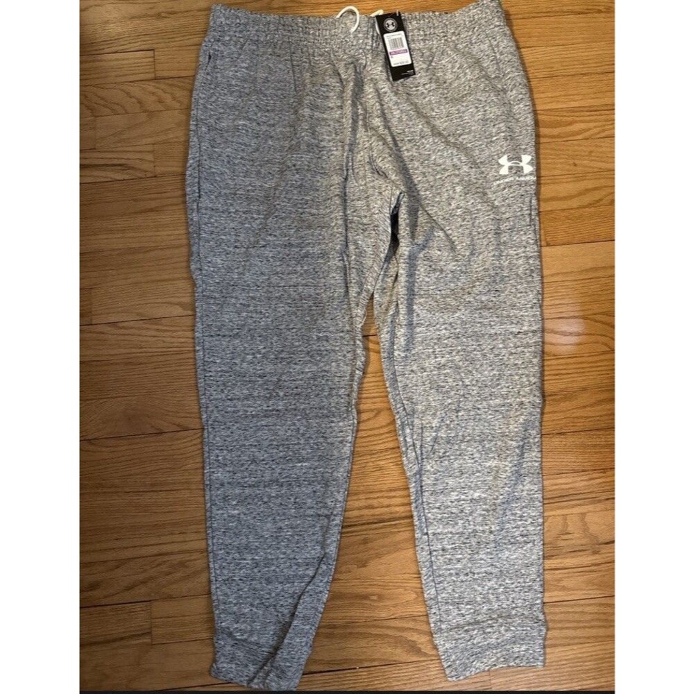 Men's Under Armour 1329289 Loose French Terry Jogger Sweatpants 2XL Gray